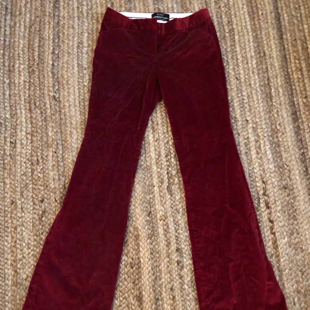 Cute 70s style Red velvet flare pants